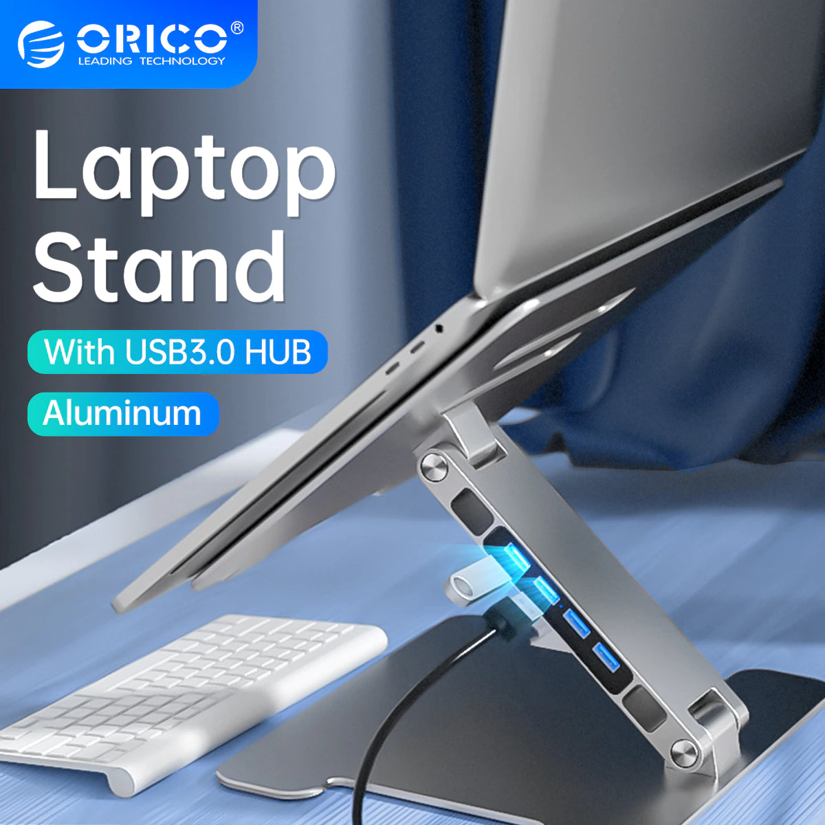 Foldable Laptop Stand with 4 Port USB3.0 Port