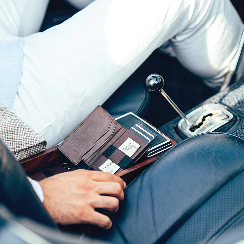 Men's Leather Wallet - Multi-Function Slim ID Card Holder