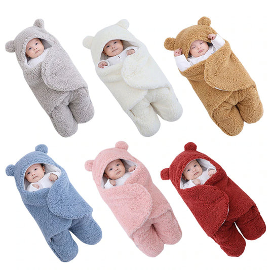 Baby Swaddle Blanket Wrap - Ultra-Soft Bear Plush 