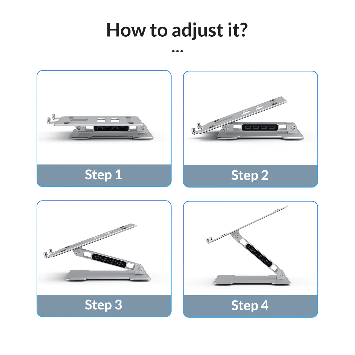 Foldable Laptop Stand with 4 Port USB3.0 Port 