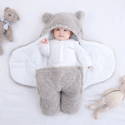 Baby Swaddle Blanket Wrap - Ultra-Soft Bear Plush 