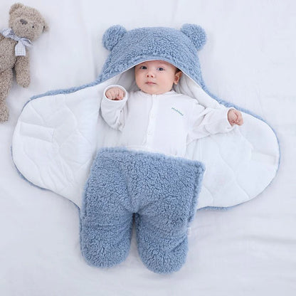 Baby Swaddle Blanket Wrap - Ultra-Soft Bear Plush 