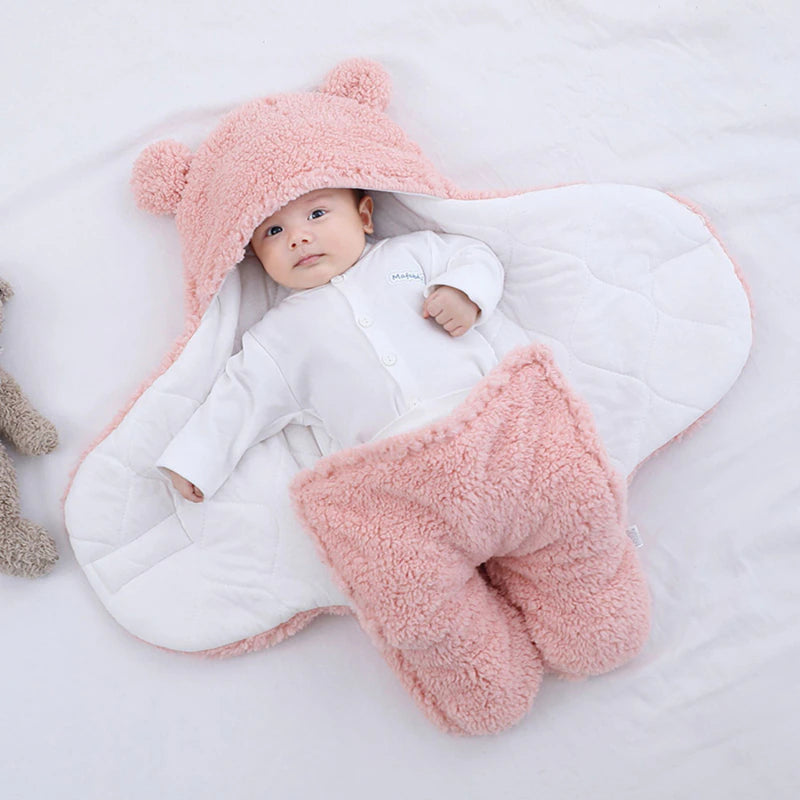 Baby Swaddle Blanket Wrap - Ultra-Soft Bear Plush 