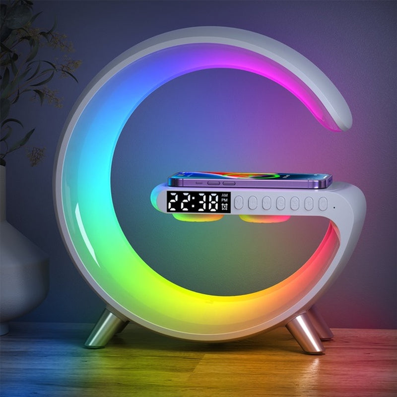 Multifunctional Wireless Charger, Alarm Clock, Speaker, APP Control, RGB Night Light, Charging Station for Iphone 11 12 13 14 Samsung